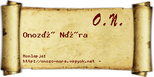 Onozó Nóra névjegykártya